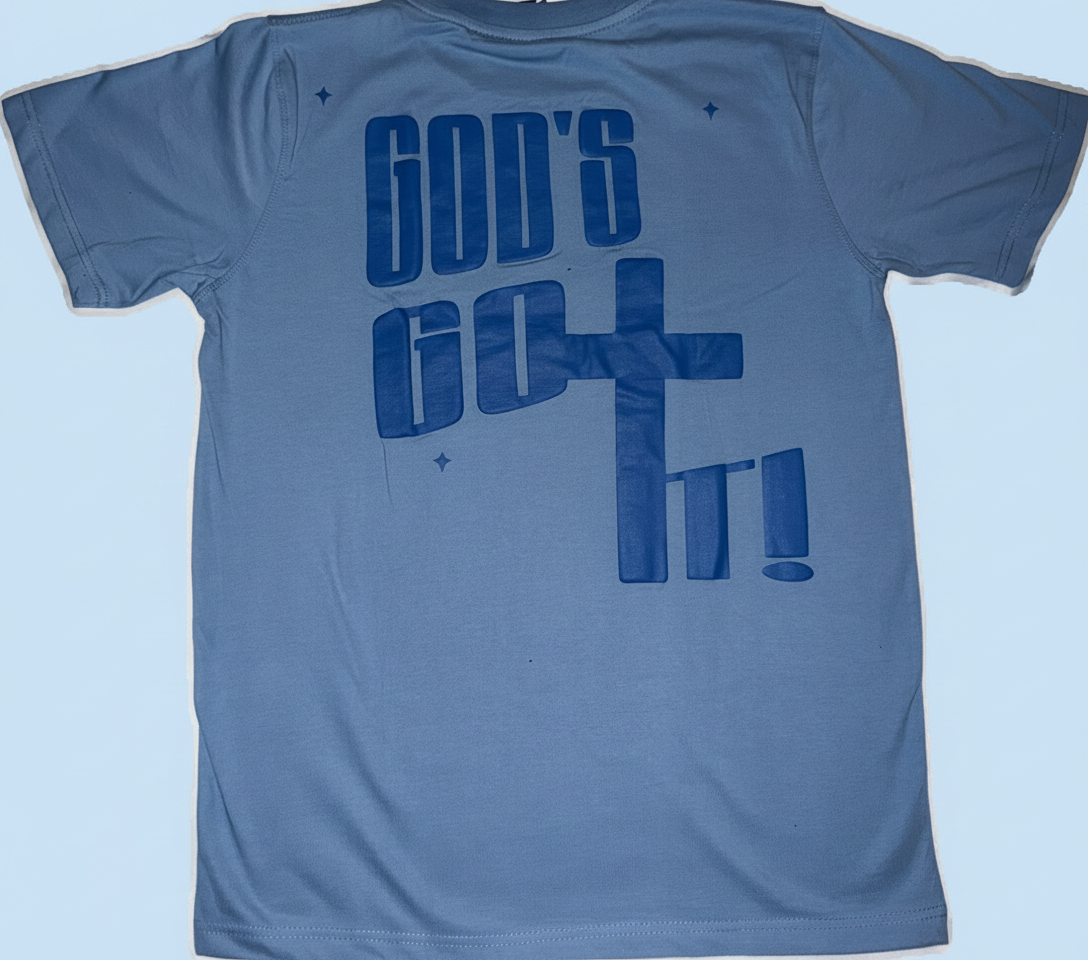 “Keep Your Faith Alive” Sky Blue Cotton Crew T-Shirt