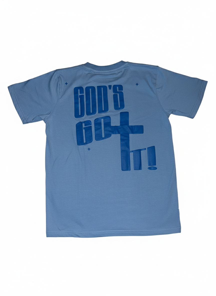 “Keep Your Faith Alive” Sky Blue Cotton Crew T-Shirt